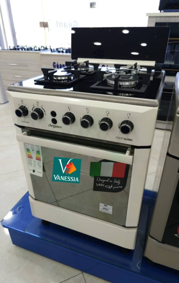 Cuisinière style palque chauffante géant 4 feux ventilé