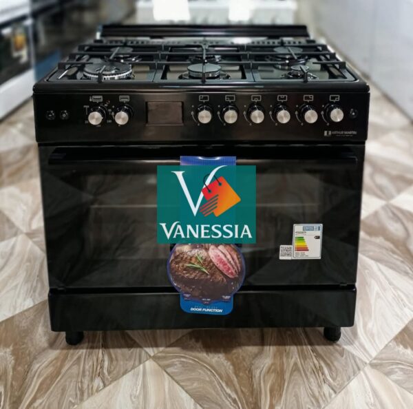 Cuisinière Arthur Martin 6 feux noir  ventiller