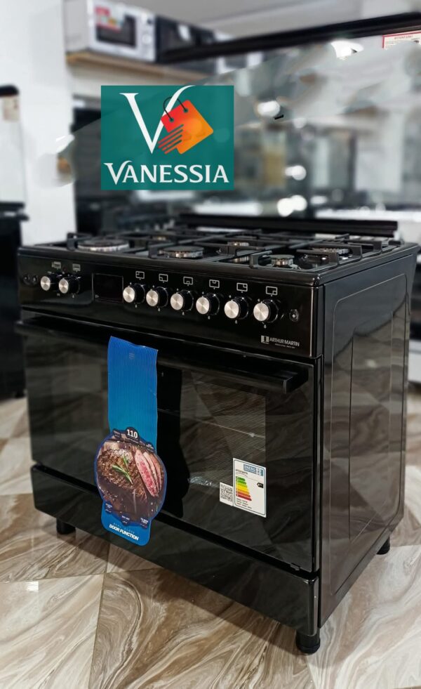 Cuisinière Arthur Martin 6 feux noir  ventiller - Image 2