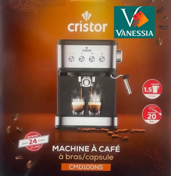 Cafetière cristor 2en1 capsules et bras inox - Image 2